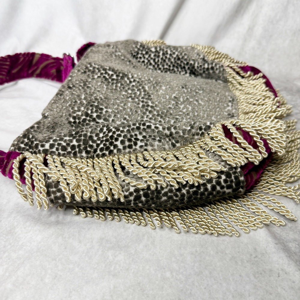 MISS‎ MARGO Designs Tapestry Boho Velvet Fringe Funky Crossbody Bag Carpet Bag - Picture 11 of 12